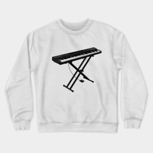 Keyboard piano cartoon illustration Crewneck Sweatshirt